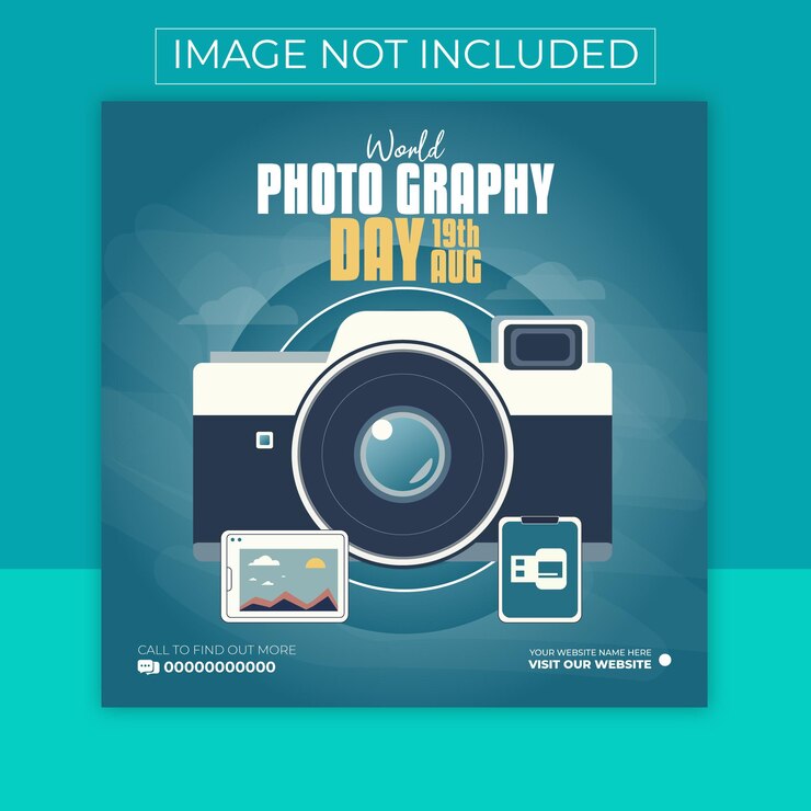 Diseño de publicaciones en las redes sociales del Día Mundial del Fotógrafo