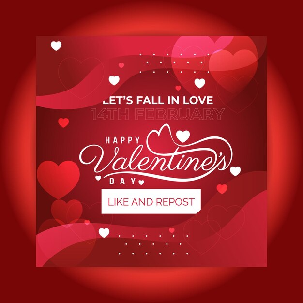 diseño de publicaciones de redes sociales para el día de San Valentín