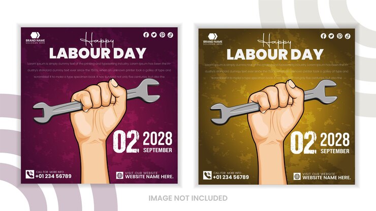 Diseño de publicaciones en las redes sociales para el Día de los Trabajadores