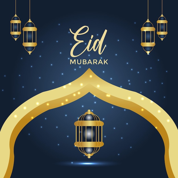 Diseño de publicaciones en redes sociales de eid mubarak