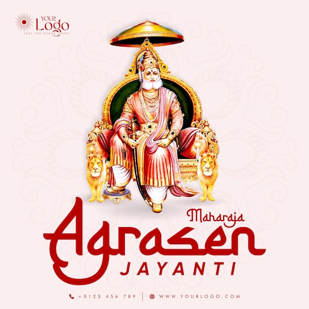 Diseño de publicaciones en redes sociales de maharaja agrasen jayanti