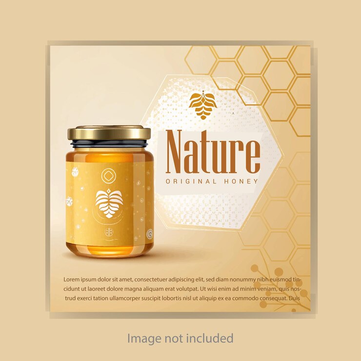 Diseño de publicaciones de redes sociales de miel de naturaleza premium