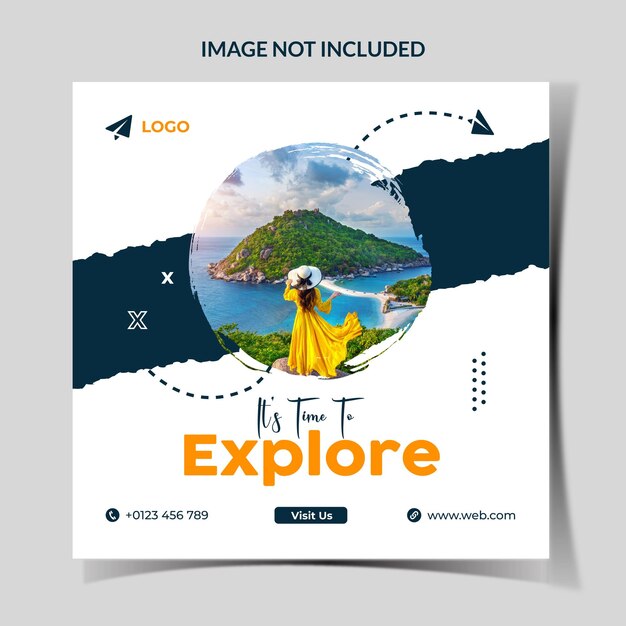 Diseño de publicaciones en las redes sociales y plantilla web de agencias de viajes y turismo
