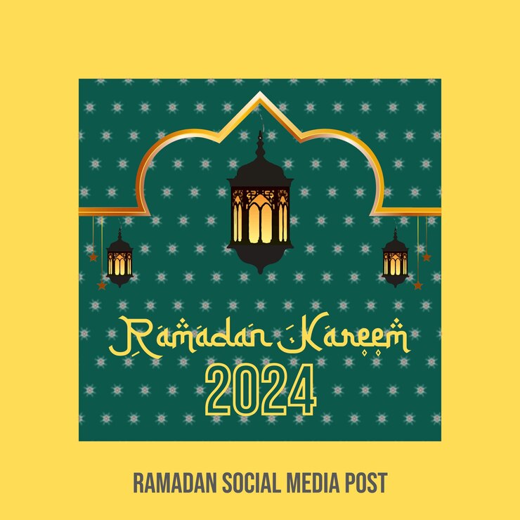 Diseño de publicaciones en las redes sociales de Ramadán Mubarak