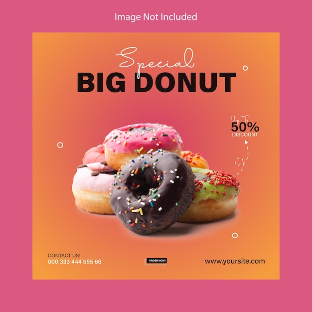 Diseño de publicaciones de redes sociales de rosquillas