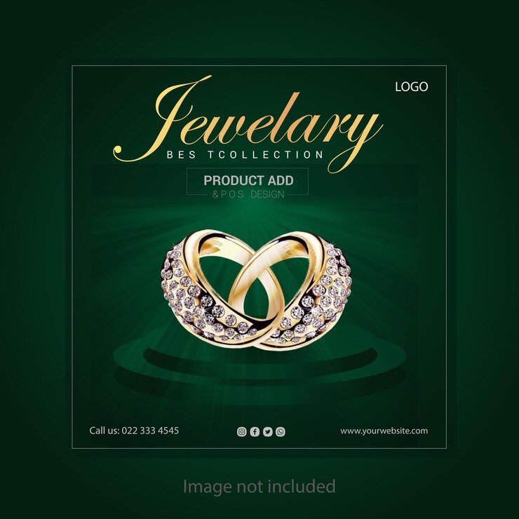 Diseño de publicaciones en las redes sociales de la tienda de joyas premium