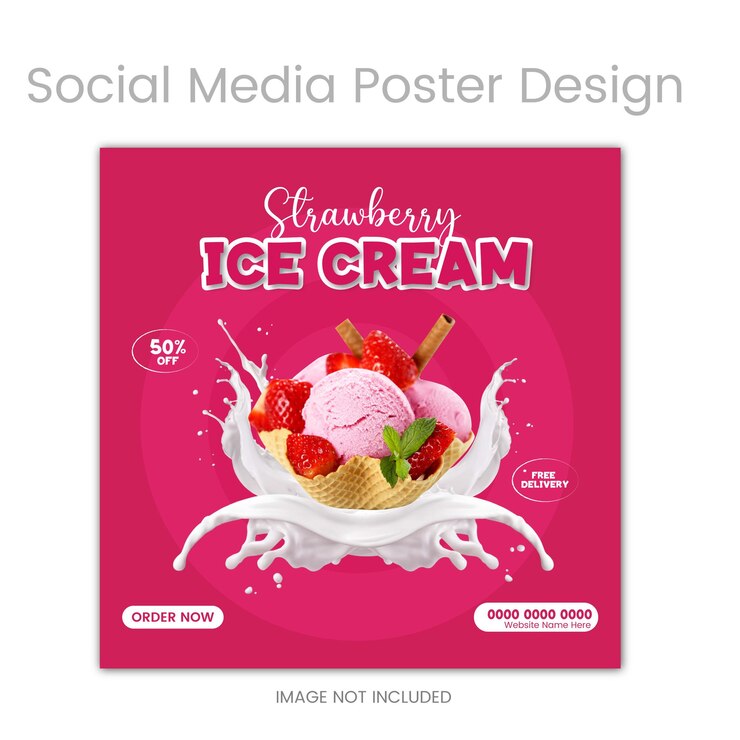 Diseño de publicaciones en las redes sociales de Vactor Ice Cream