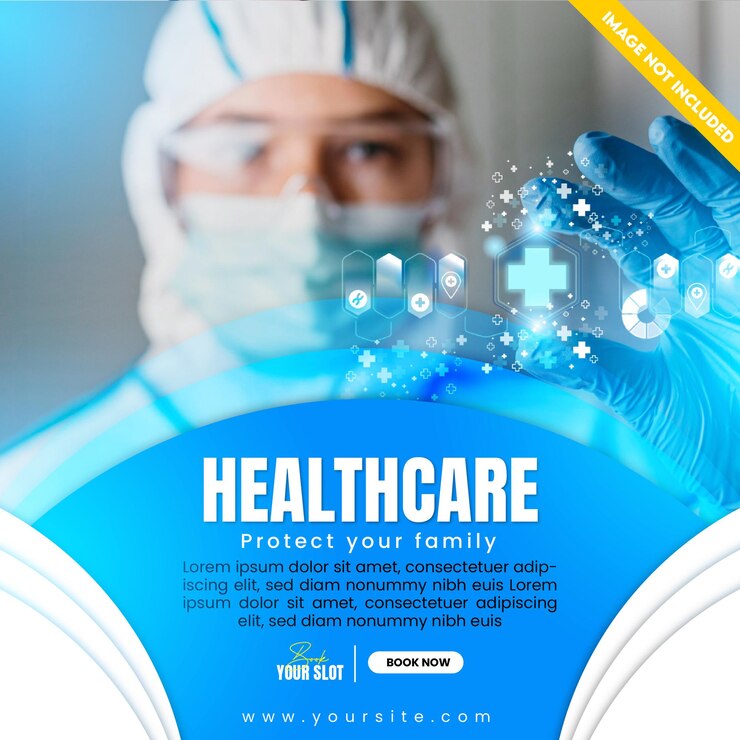 Diseño de publicaciones de salud en Instagram y plantilla de banner de redes sociales