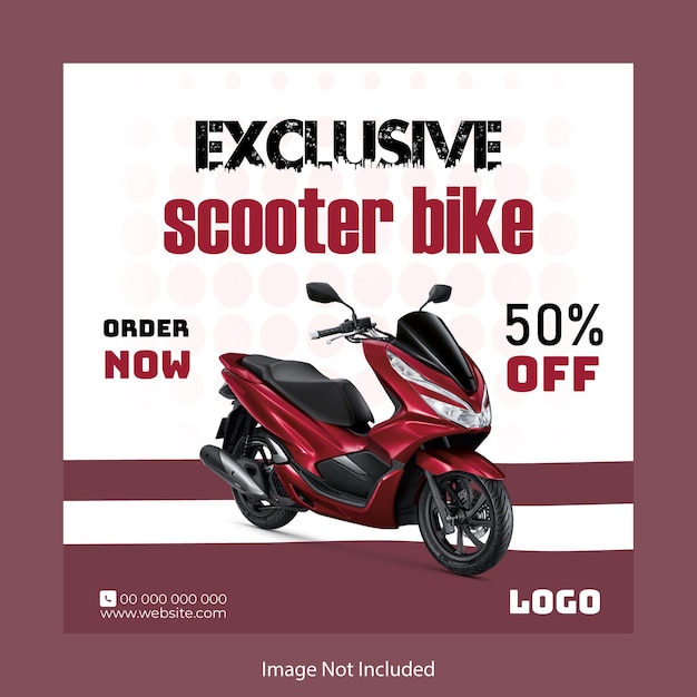 Diseño de publicaciones de scooter en las redes sociales