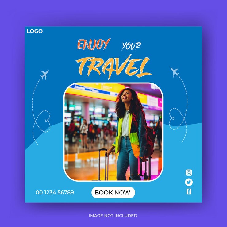 diseño de publicaciones de viajes en las redes sociales