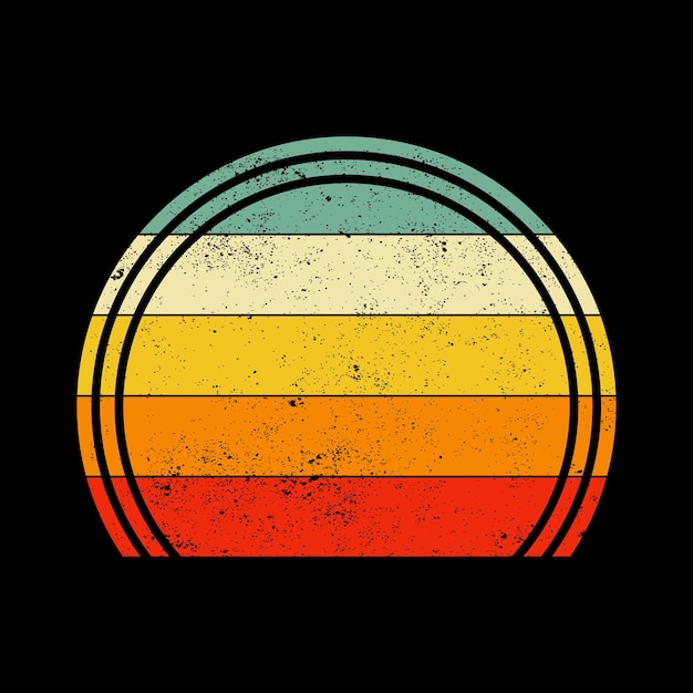 Diseño de puesta de sol vintage retro para camiseta