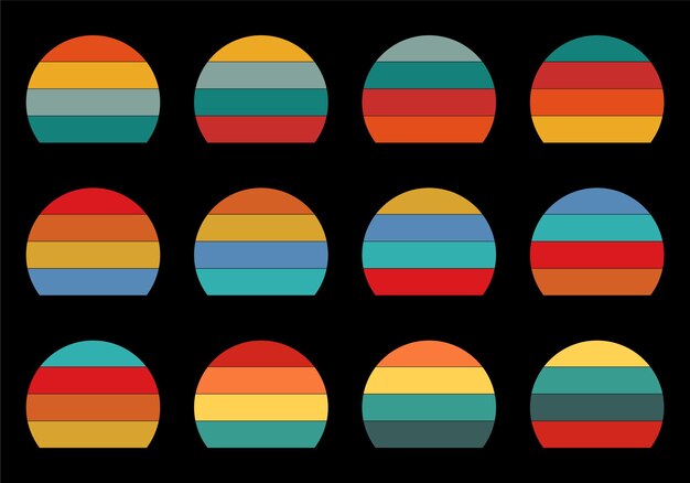 Diseño de puesta de sol vintage retro