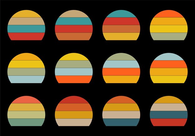 Diseño de puesta de sol vintage retro