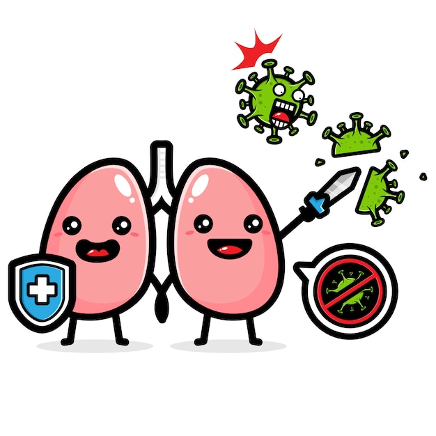 Vector diseño pulmonar contra virus