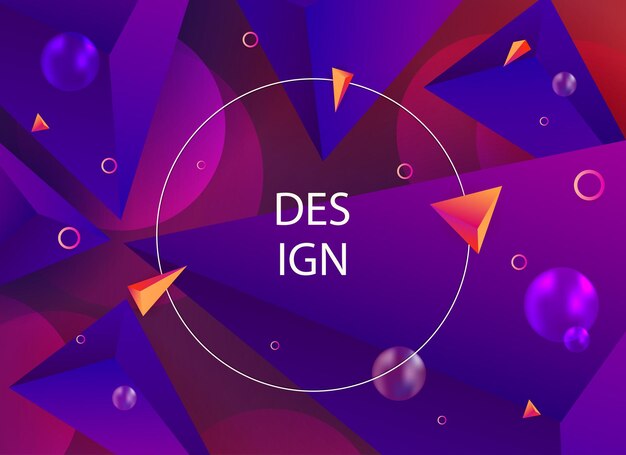 Diseño púrpura abstracto con un conjunto de triángulos y otras formas geométricas