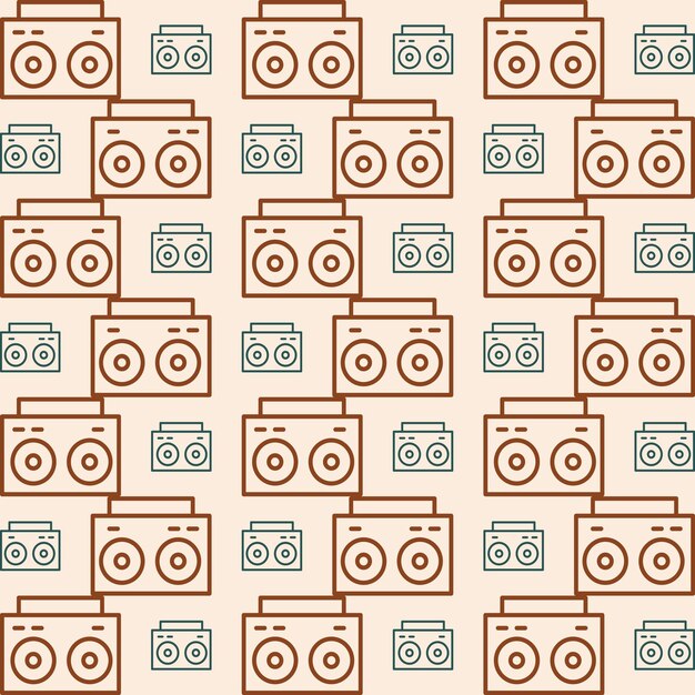 Diseño de radio coloridos elementos repetidos de patrones sin fisuras ilustración vectorial de fondo