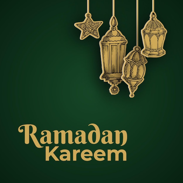 Vector diseño ramadán kareem con tema islámico