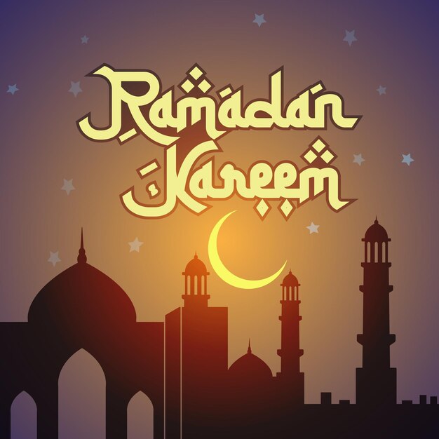 Diseño de Ramadan Kareem con vector de fondo islámico