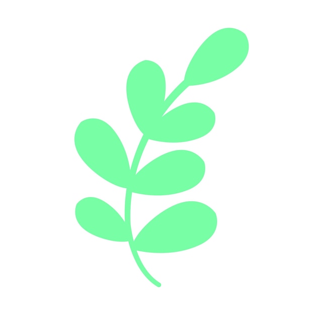Diseño de ramas de plantas sobre un fondo blanco