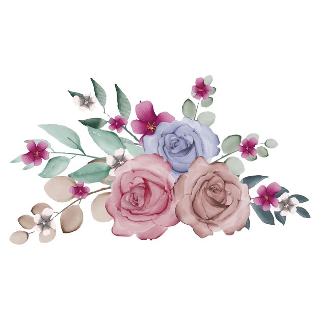 diseño de ramo floral único de acuarela