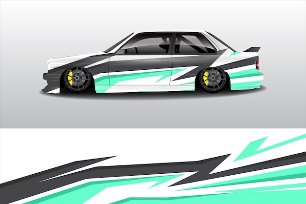 diseño de rayas marrones abstractas para la envoltura de automóviles deportivos, librea, etiqueta de automóviles, marca