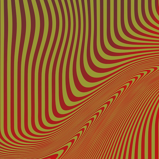 Un diseño de rayas rojas y verdes con remolinos en el medio.