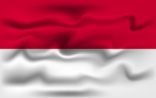 Diseño realista de la bandera vectorial de Indonesia