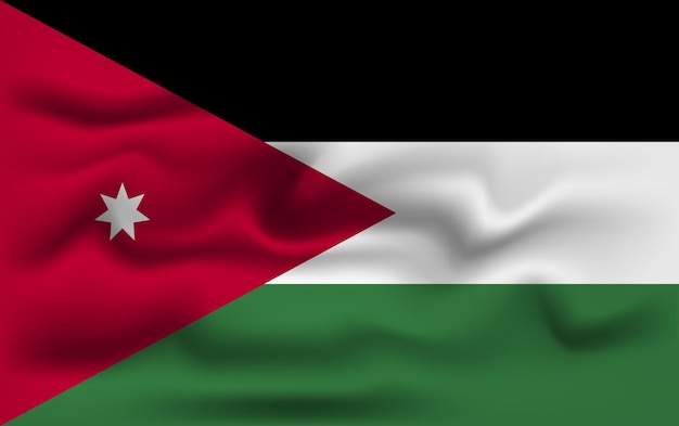 Diseño realista de la bandera vectorial de Jordania