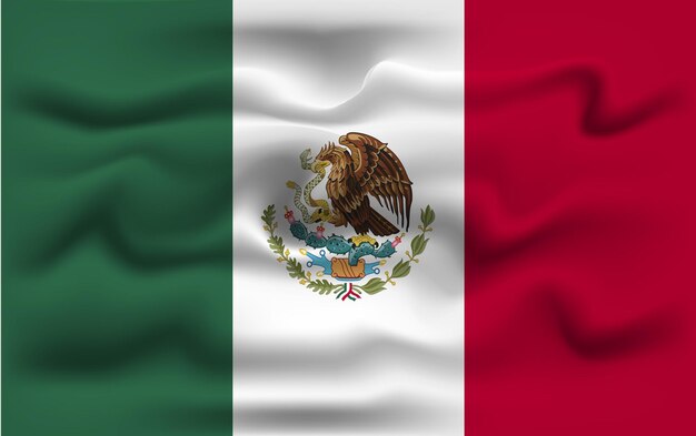 Diseño realista de la bandera vectorial de méxico