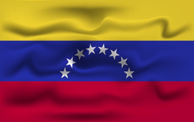 Diseño realista de la bandera vectorial de Venezuela