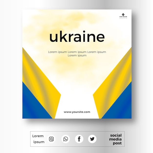 Diseño realista de banner de ucrania