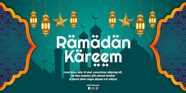 diseño realista de eid ramadan kareem