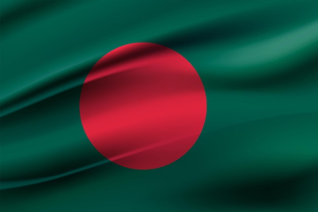 Diseño realista elegante del día de la independencia de bangladesh del fondo de la bandera de bangladesh, símbolos de la bandera de la prohibición