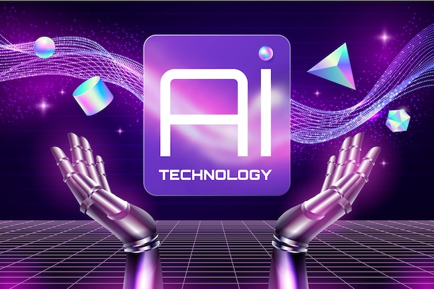 Diseño realista del fondo de la inteligencia artificial