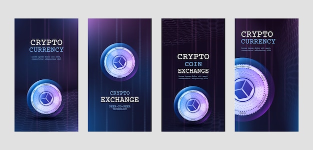 Diseño realista de historias criptográficas en Instagram