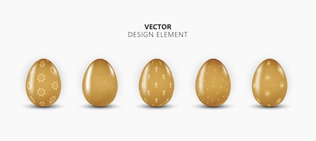 Diseño realista de huevos de Pascua 3d