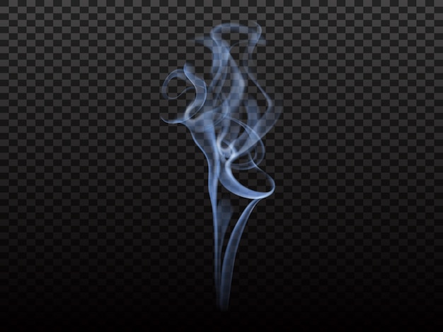 Diseño realista de humo transparente o vector de vapor blanco y gris para fondos claros