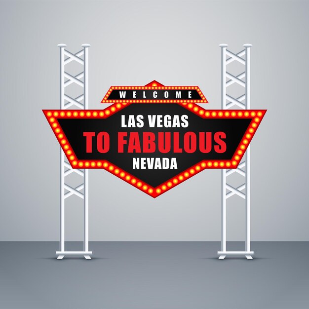 Diseño realista de letreros de las vegas