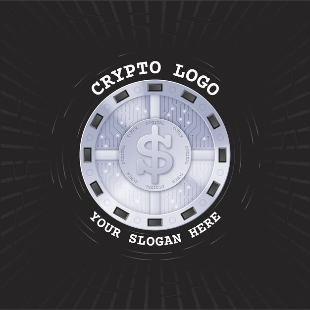 Diseño realista del logotipo criptográfico