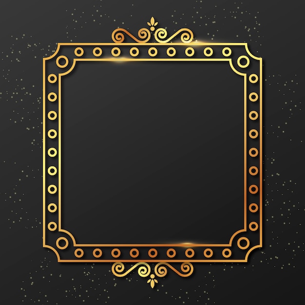 Diseño realista del marco de oro