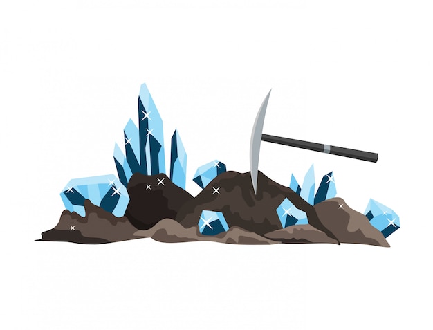 Diseño de recursos naturales. tesoro nacional de piedras preciosas. Equipos para la antigua industria minera