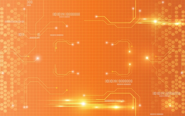 Diseño de red de comunicación de tecnología digital naranja.