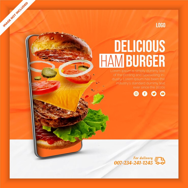Vector diseño de redes sociales de comida