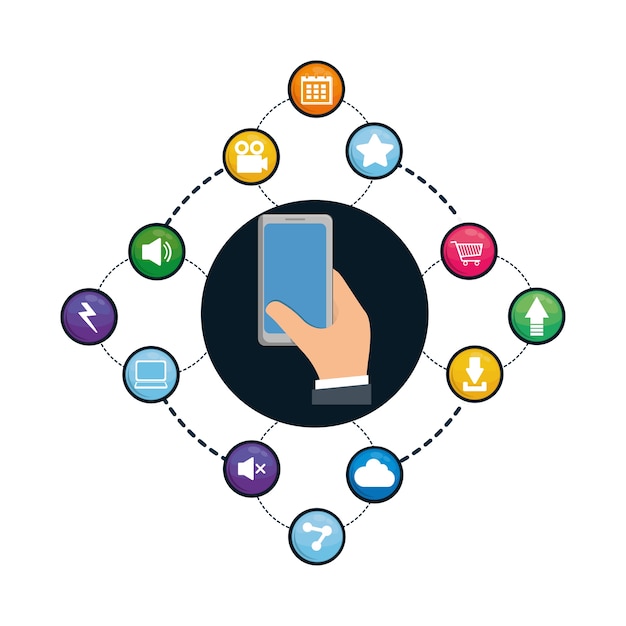 Diseño de redes sociales para smartphone.
