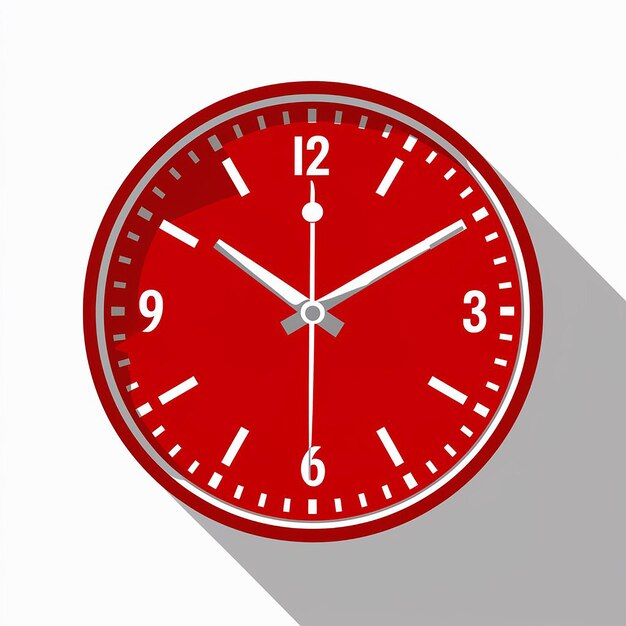 Vector diseño de reloj vectorial plano en fondo blanco