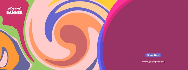 Diseño de remolino líquido colorido estilo minimalista Arte abstracto moderno para pancartas publicitarias cubiertas promocionales