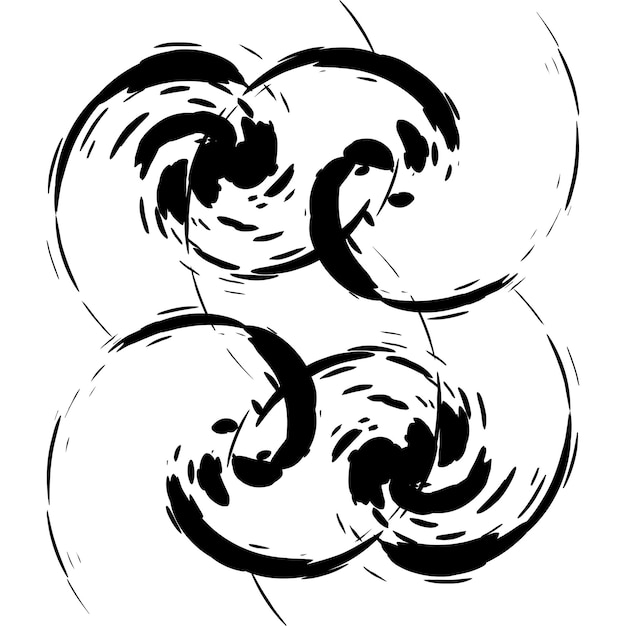 Diseño de remolino de tinta con líneas curvas lisas