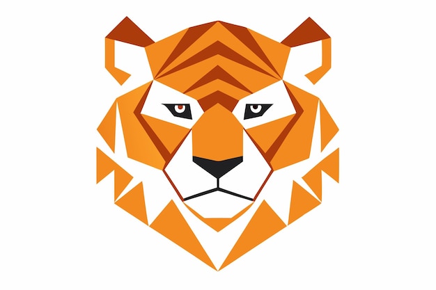 Diseño de retratos de tigres geométricos