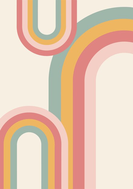 Diseño retro del arco iris