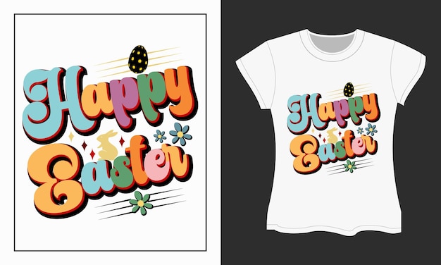 Diseño retro de camiseta SVG del Día de Pascua. Diseño retro de sublimación de Pascua.